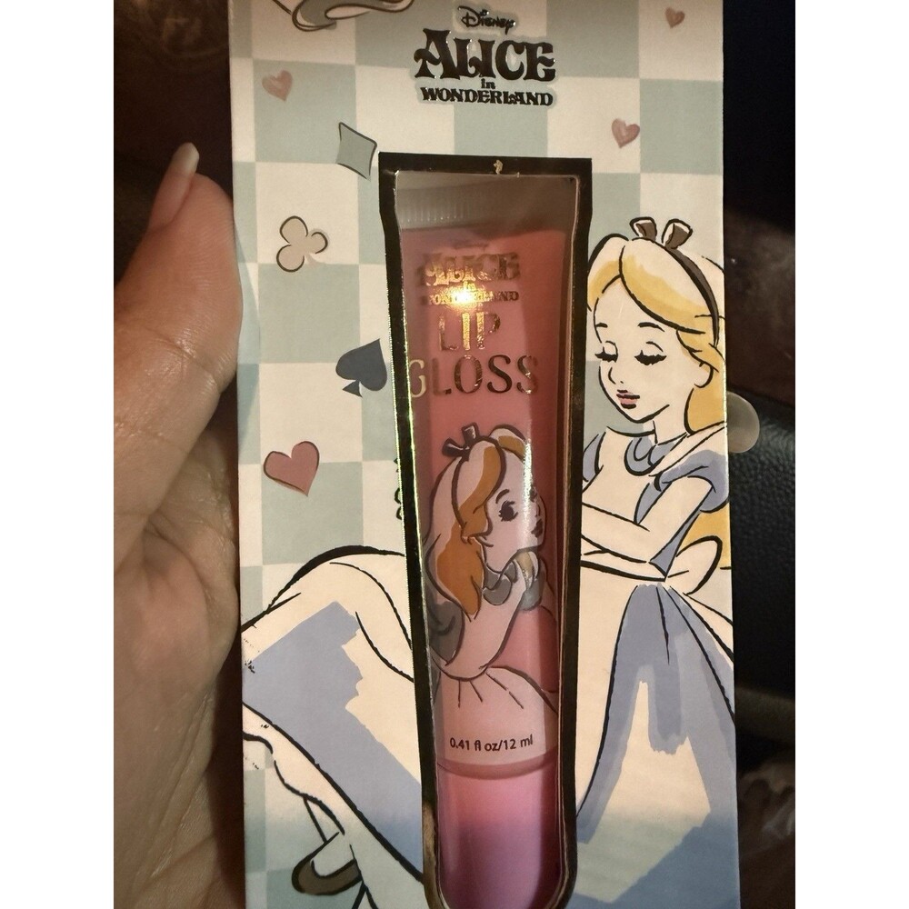 5/$25 Disney Alice in Wonderland Lip Gloss Hydrating Pink TikTok viral Rare A9